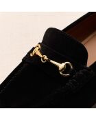 Mocassins en cuir suédé Gaïa noirs