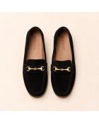 Mocassins en cuir suédé Gaïa noirs