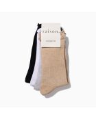Lot de 4 chaussettes hautes en coton Volants multicolore