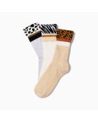 Lot de 3 chaussettes hautes en coton Animales multicolore