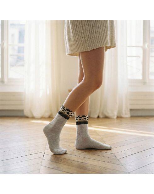 Lot de 3 chaussettes hautes en coton Animales multicolore