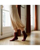 Lot de 5 chaussettes hautes en coton Léopard bordeaux multicolore