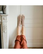 Lot de 5 chaussettes hautes en coton Léopard bordeaux multicolore