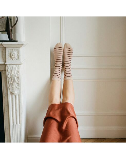 Lot de 5 chaussettes hautes en coton Léopard bordeaux multicolore
