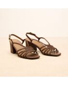 Sandales à talon en cuir Aurore marron