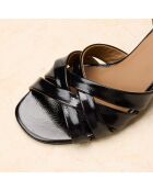 Sandales à talon en cuir Bérénice noires