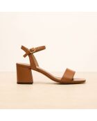 Sandales à talon en cuir Léopoldine camel