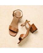 Sandales à talon en cuir Léopoldine camel