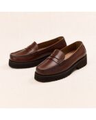 Mocassins en cuir Galatée marron