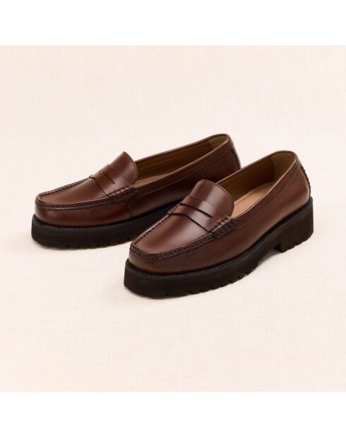 Mocassins en cuir Galatée marron