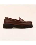 Mocassins en cuir Galatée marron