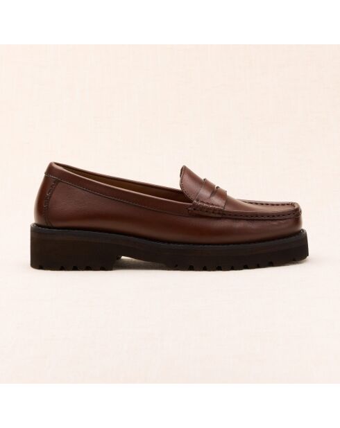 Mocassins en cuir Galatée marron