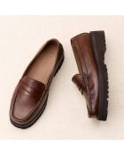 Mocassins en cuir Galatée marron