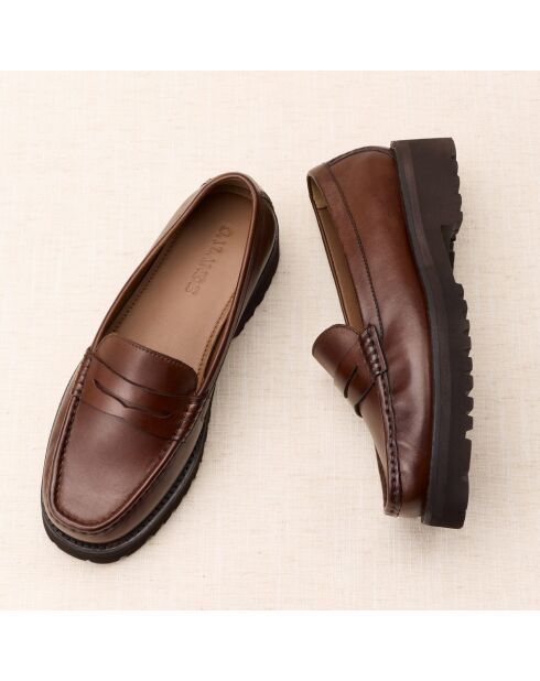 Mocassins en cuir Galatée marron
