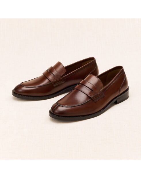 Mocassins en cuir Gita marron