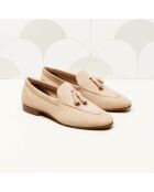 Mocassins en cuir suédé Florence taupe