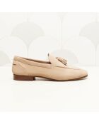 Mocassins en cuir suédé Florence taupe