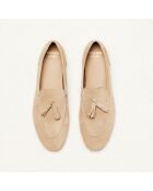 Mocassins en cuir suédé Florence taupe