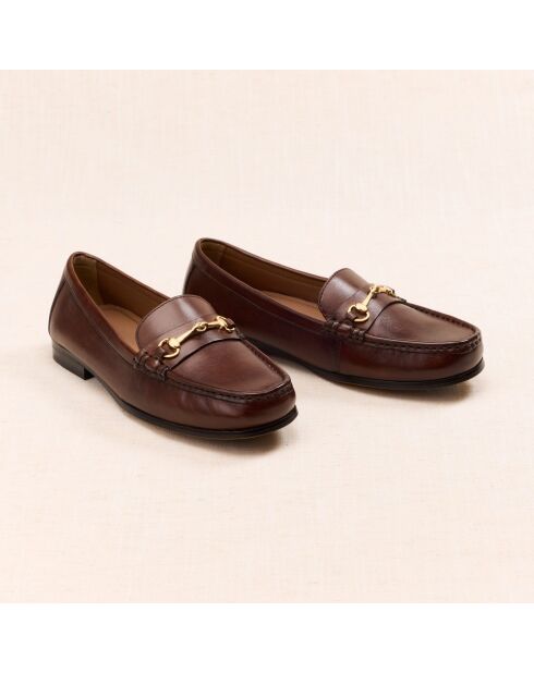 Mocassins en cuir Gaïa marron
