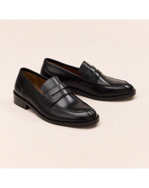 Mocassins en cuir Gita noirs