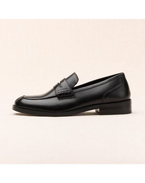 Mocassins en cuir Gita noirs