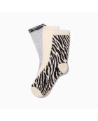 Lot de 3 chaussettes hautes en coton Zèbre multicolore