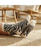 Lot de 3 chaussettes hautes en coton Zèbre multicolore