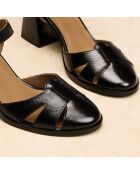 Sandales à talon en cuir Frédérique noires