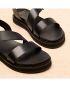 Schwarze Ledersandalen Gabrielle