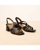 Sandales à talon en cuir Aglaé noires