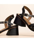 Sandales à talon en cuir Aglaé noires
