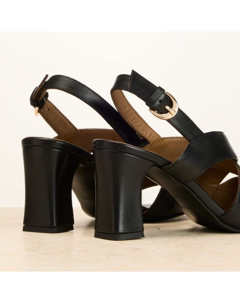 Sandales à talon en cuir Joséphine noires