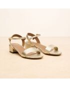 Sandales à talon en cuir Isabelle dorées