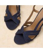 Sandales à talon en cuir suédé Madeleine bleus marine