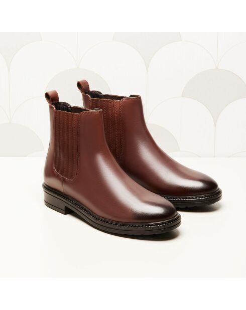 Bottines Chelsea en cuir Edith marron