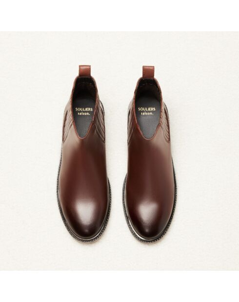 Bottines Chelsea en cuir Edith marron