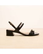 Sandales à talon en cuir Violaine noires