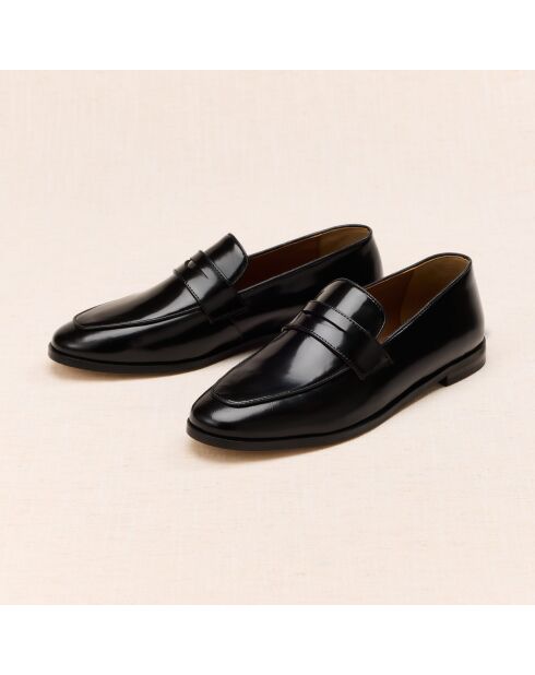 Mocassins en cuir Guillemette noirs
