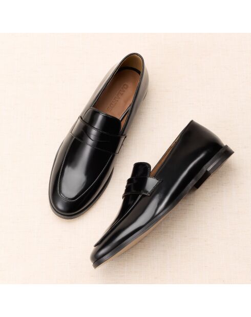 Mocassins en cuir Guillemette noirs