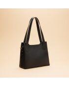 Schwarze Schultertasche Heloise aus Leder - 29,5 x 24 x 13 cm
