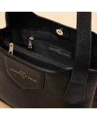 Schwarze Schultertasche Heloise aus Leder - 29,5 x 24 x 13 cm
