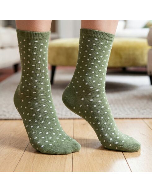 Lot de 3 chaussettes hautes en coton À fleurs roses multicolore