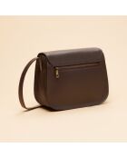 Sarah braune Schultertasche aus Leder - 25 x 19 x 9,5 cm