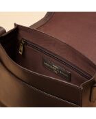 Sarah braune Schultertasche aus Leder - 25 x 19 x 9,5 cm