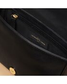 Berthe schwarze Schultertasche aus Leder - 20,5 x 6 x 13 cm