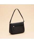 Berthe schwarze Schultertasche aus Leder - 20,5 x 6 x 13 cm