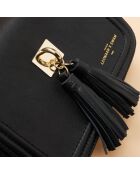 Berthe schwarze Schultertasche aus Leder - 20,5 x 6 x 13 cm