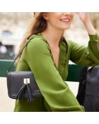 Berthe schwarze Schultertasche aus Leder - 20,5 x 6 x 13 cm