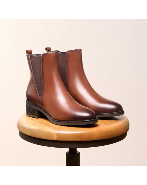Bottines Chelsea en cuir Gloria marron