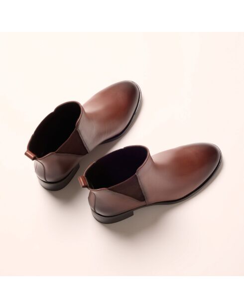 Bottines Chelsea en cuir Gloria marron